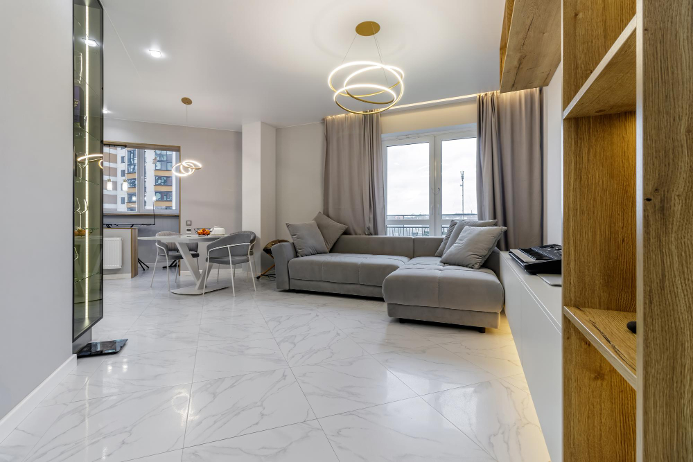 Carrelage moderne salon